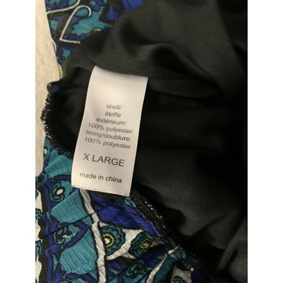Maurices XL Bubble Style Skirt Green Teal Floral - Picture 10 of 10
